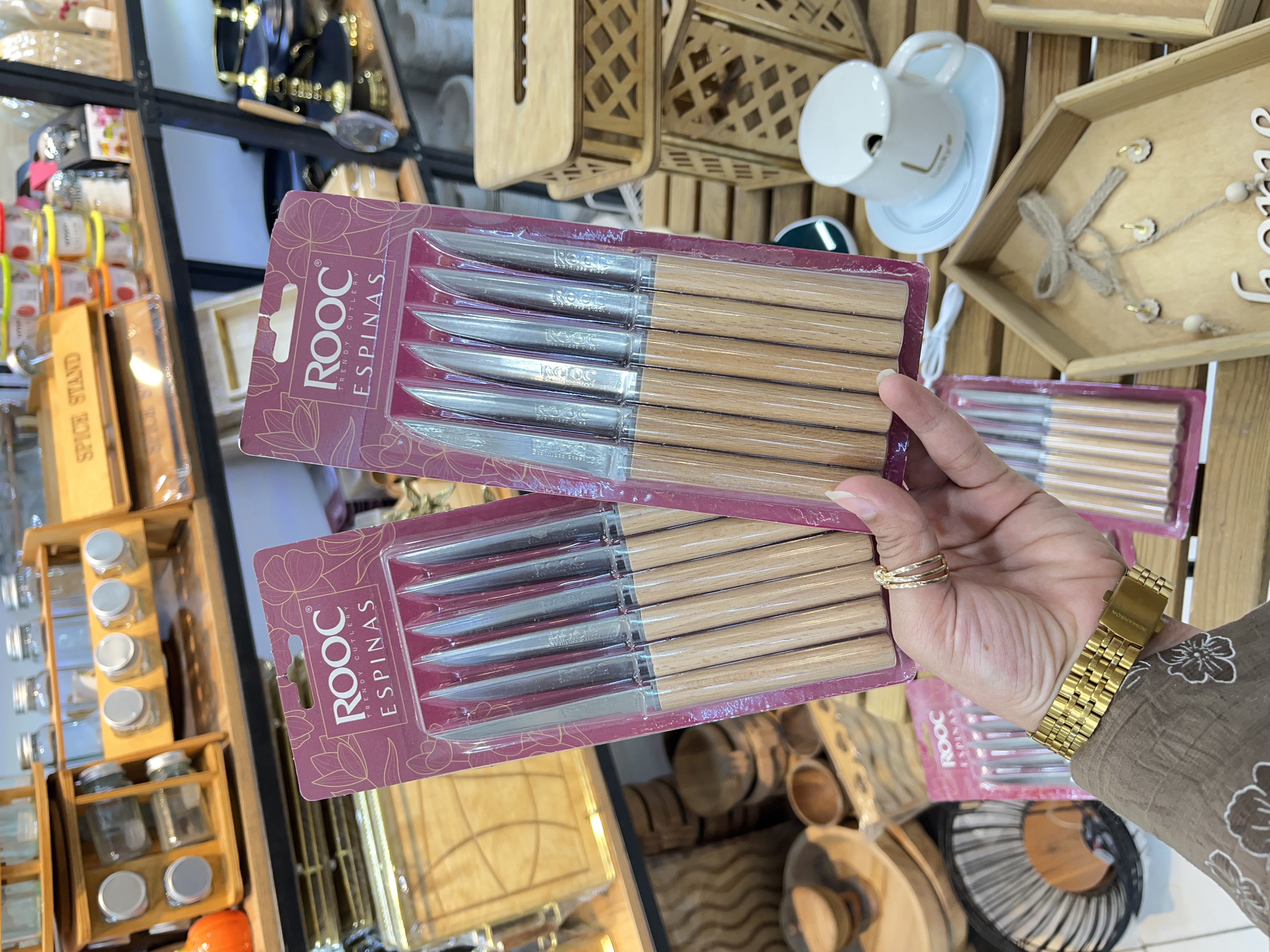 چاقو روک دسته چوبی